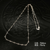 麻花连素银链子男竹节链女925纯银项链情侣简约潮款 百搭锁骨链