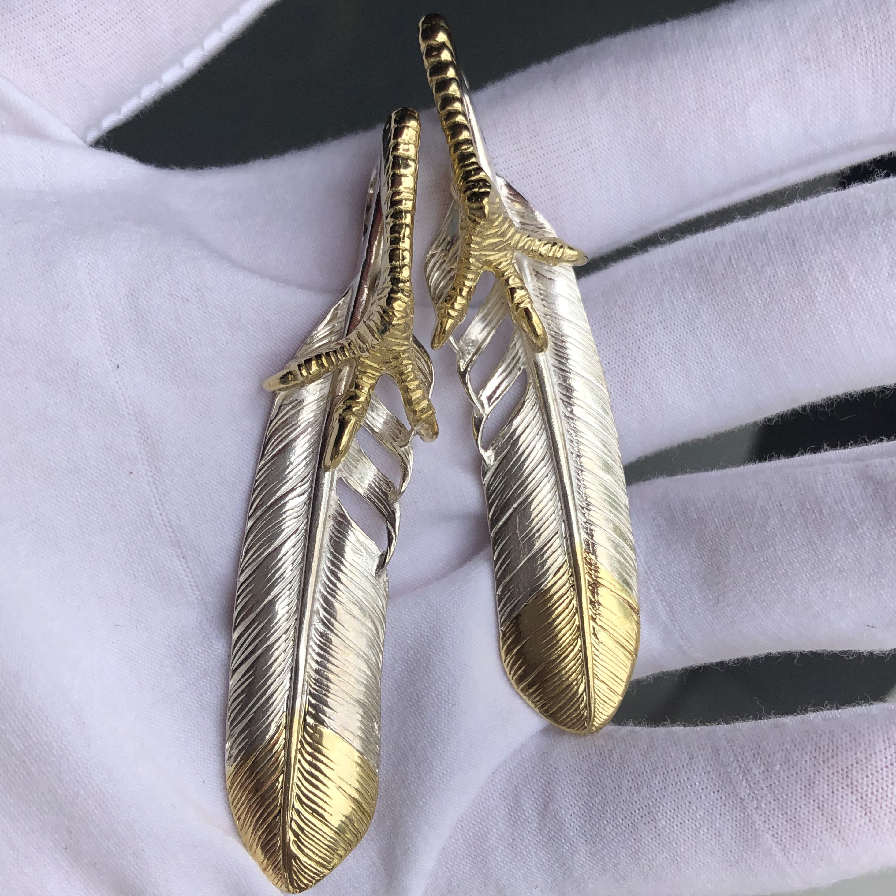 菊地健风格鹰爪羽毛项链男潮高桥吾郎毛吊坠女款s925纯银手工