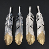 HB地平线先金羽毛吊坠男手工羽毛配件S925纯银项链男潮牌坠子