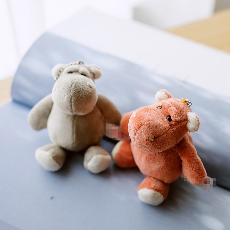 小河马毛绒玩具钥匙扣动物挂件