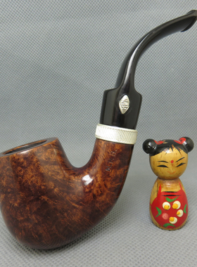 意大利brebbia布雷比亚石楠木3mm光面烟斗MPB复古纯银圈noce6006A