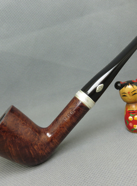 意大利brebbia布雷比亚石楠木3mm光面烟斗MPB复古纯银圈noce 4001