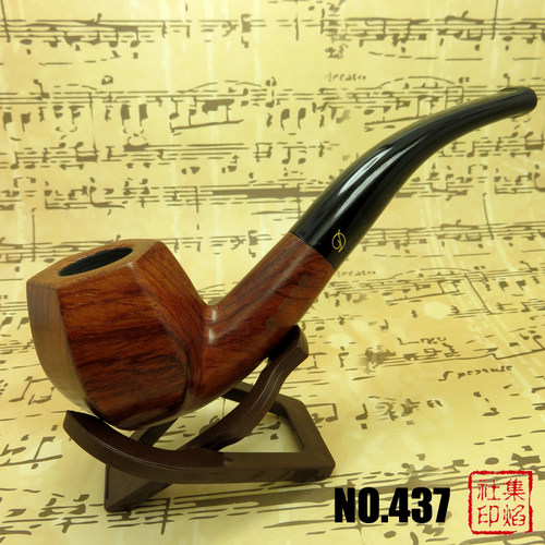 红木实木花梨木弯直式烟斗9MM滤芯过滤新手入门练习D-BRAND  437 - 封面