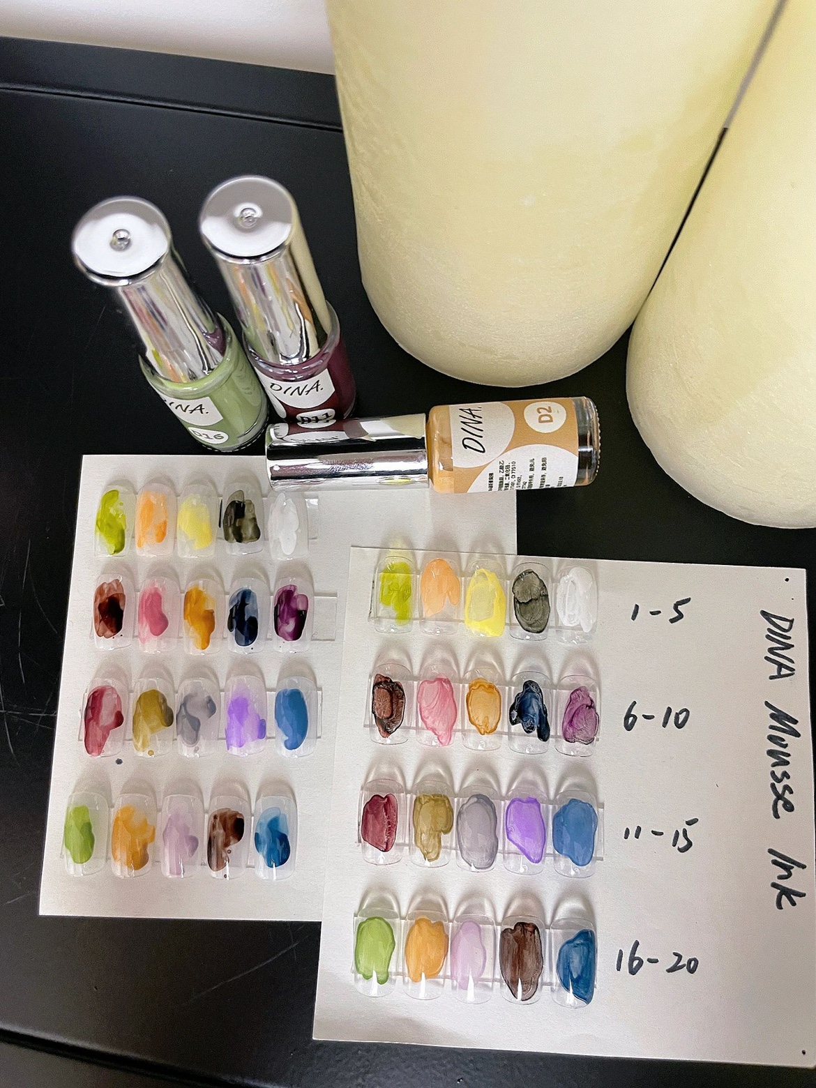 dina慕斯晕染液40色美甲专用免照灯水彩晕染液白色万能马卡龙晕染
