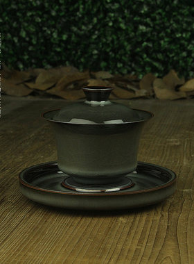 龙泉青瓷壶承盖碗三才泡茶碗
