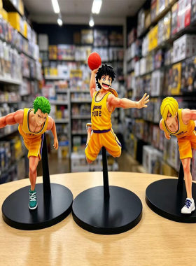 海贼王篮球款手办 路飞索隆山治 NBA 球衣版 动漫公仔桌面摆件货