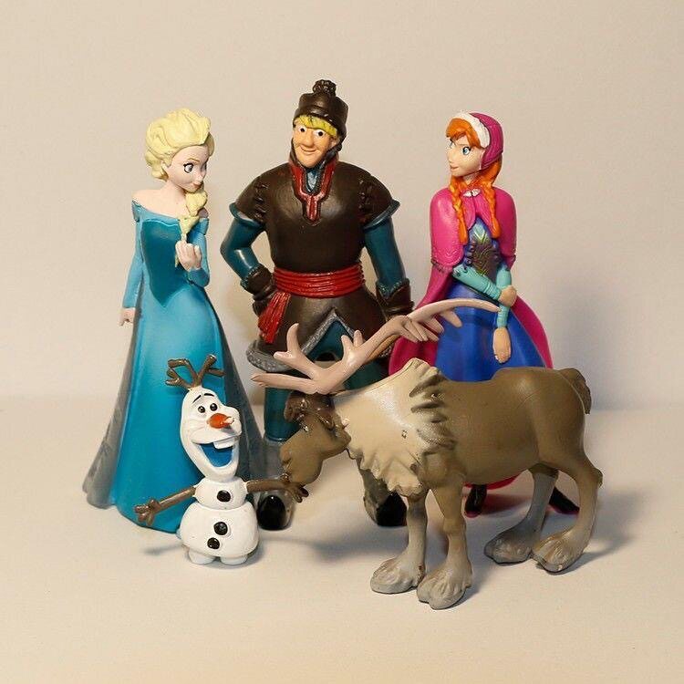 全套6款冰雪奇缘爱莎安娜公主摆件冰雪皇后蛋糕装饰摆件公仔模型