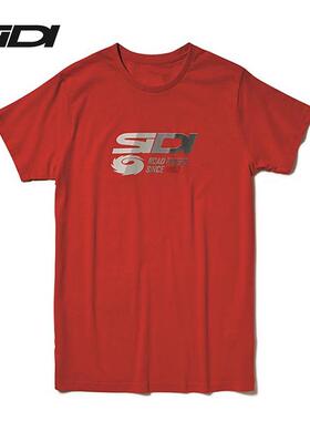 意大利SIDI   T恤 T-SHIRT ENERGY 红色印花T恤 纯棉潮流短袖