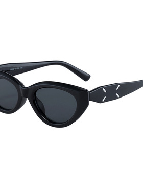 复古黑色猫眼墨镜男款时尚磨砂黑框高级感痞帅方圆脸太阳眼镜女士