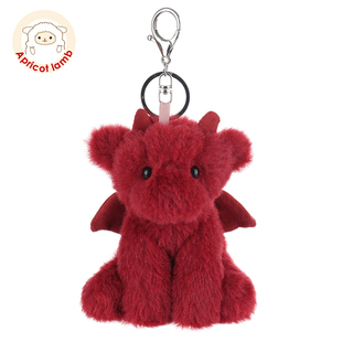 Apricot Lamb红色恐龙书包挂件公仔女生钥匙扣可爱玩偶毛绒包包车
