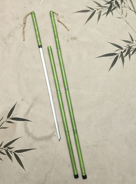 龙泉一体锰钢可反接竹中剑文玩细柳剑唐横刀户外登山手杖剑未开刃