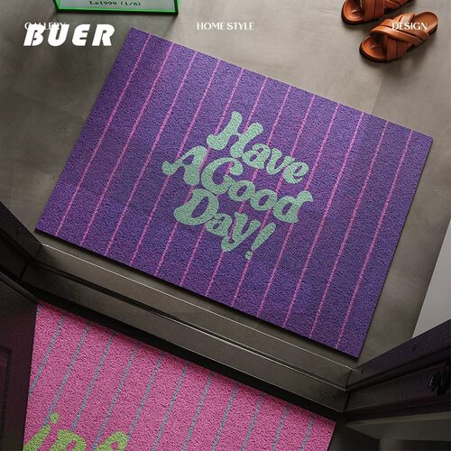 BUER美高日记入户门垫家用丝圈防滑垫pvc可擦洗家用门垫耐磨脚垫