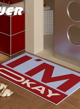 BUER创意入户门垫家用丝圈防滑垫pvc可擦洗家用门垫耐磨地毯户外