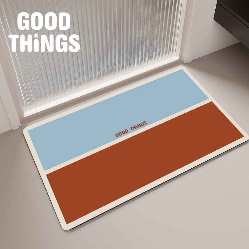 简约拼色浴室地垫硅藻泥吸水软垫卫生间门口吸水防滑垫卫生间地垫,居家布艺,家用脚垫,淘宝优惠券,粉丝福利购,淘宝优惠卷