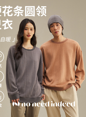 NNID简约高级感鞭花条宽松保暖圆领卫衣潮流百搭套头男女长袖上衣