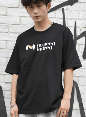 NNID短袖T恤情侣240g精梳全棉重磅宽松印花国潮欧美风短袖T恤男