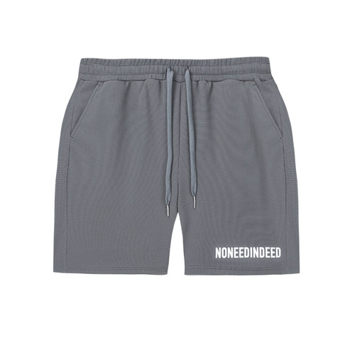 NNID 华夫格印花压花男欧美风logo五分短裤宽松休闲运动透气