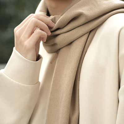 NNID德绒初春皮标围巾美式简约