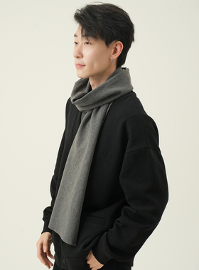NNID羊毛混纺暖绒围巾25年冬季保暖男士围脖KS223