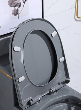 通用彩色马桶盖家用黑灰红蓝橙色VUO型盖加厚缓冲静音脲醛坐便盖