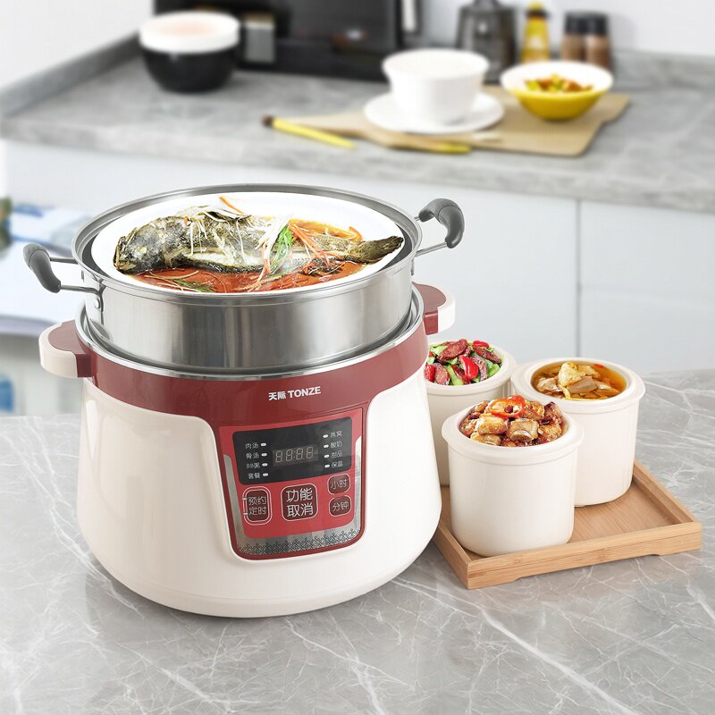 天际不锈钢隔水炖电炖锅陶瓷大容量全自动煲汤锅燕窝炖盅一锅四胆