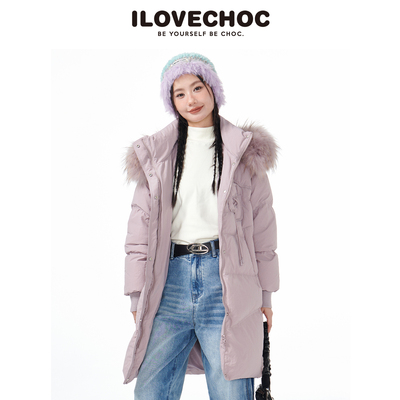 ilovechoc长款羽绒服外套