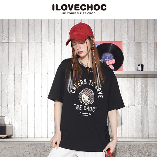 ILOVECHOC经典LOG短袖t恤