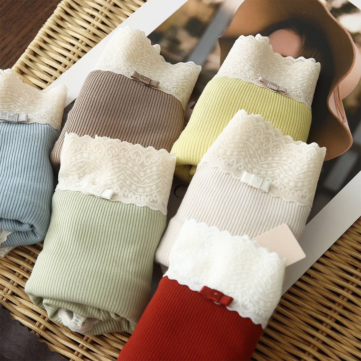 法式蕾丝边纯欲性感内裤女无痕中腰抗菌纯棉裆螺纹三角裤裸感裤衩,女士内衣/男士内衣/家居服,女三角裤,淘宝优惠券,粉丝福利购,淘宝优惠卷