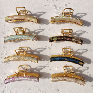 成品非遗原创新中式国风新宋锦纯手工抓夹发夹头饰发饰配饰中国风