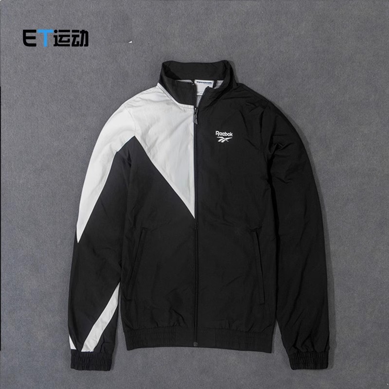 REEBOK LF TRACKTOP 锐步男子黑白立领休闲运动夹克外套 DJ1950