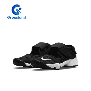 Nike耐克 Air Rift 儿童魔术贴镂空休闲凉鞋低帮丑萌黑白322359