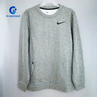 NIKE耐克男子加绒保暖灰色卫衣运动休闲圆领宽松套头衫 063 CU7272