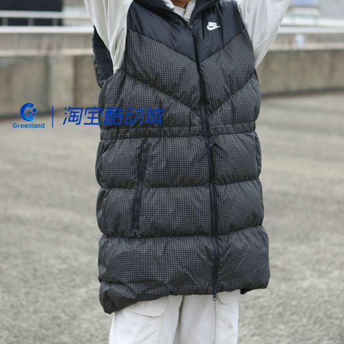 耐克/NIK羽绒宽松长款夹克马甲