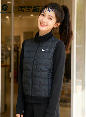 NIKE耐克 女子立领运动休闲跑步轻薄夹克外套棉服DD6062  FB7538