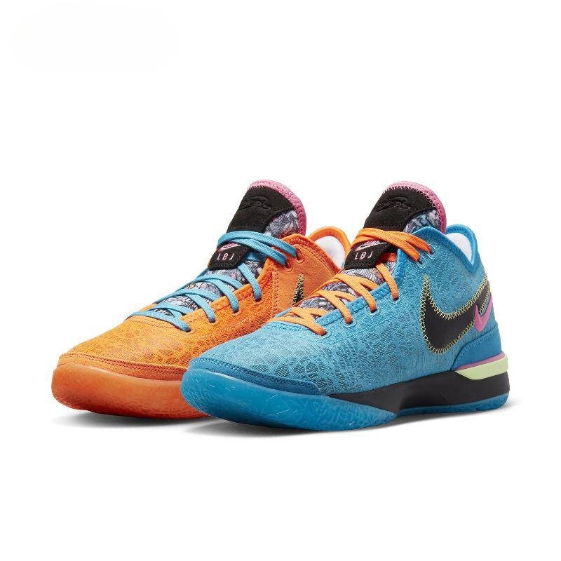 Nike/耐克蓝橙鸳鸯低帮篮球鞋