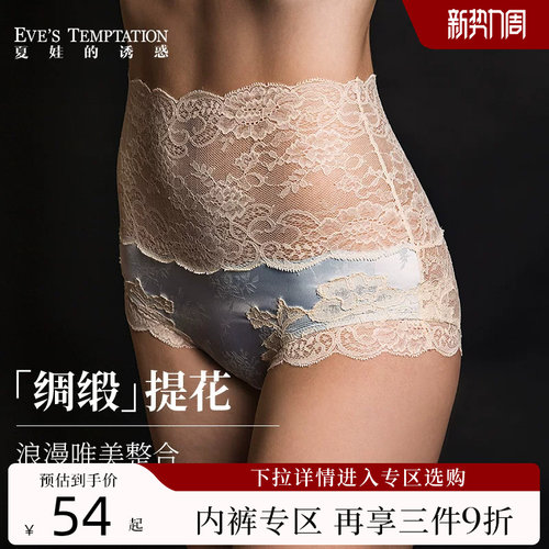 夏娃的诱惑蕾丝女性感中高腰内裤