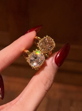 千夕足金999玫瑰方糖黄金戒指女款七夕情人节生日礼物送女友