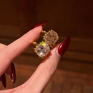 千夕足金999玫瑰方糖黄金戒指女款七夕情人节生日礼物送女友