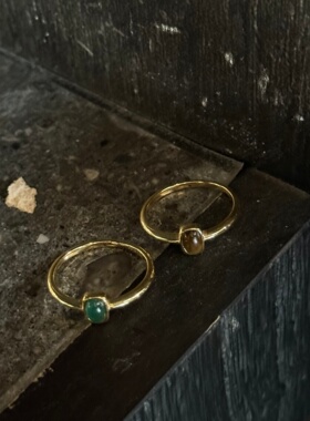 千夕足金9996D绿玉髓戒黄金戒指女款送女友七夕情人节生日礼物