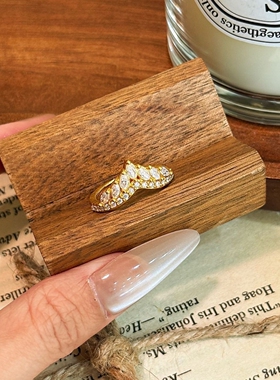 千夕足金9995D马眼皇冠戒黄金戒指女款送女友七夕情人节生日礼物