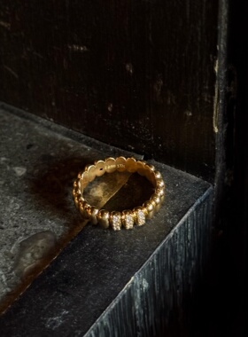 千夕足金9995D简约几何戒黄金戒指女款七夕情人节生日礼物送女友