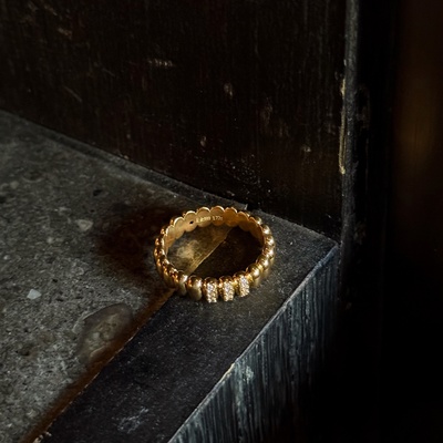 千夕足金9995D简约几何戒黄金戒指女款七夕情人节生日礼物送女友