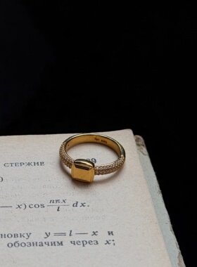 千夕 足金999方糖钻影戒黄金戒指女款求婚情人节生日礼物送女友