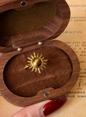 千夕足金999虎眼太阳戒黄金戒指女款七夕情人节生日礼物送女友