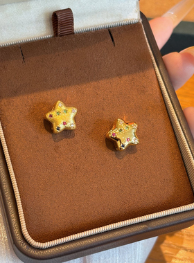 千夕 足金999彩色许愿星星黄金吊坠女款情侣情人节生日礼物送女友