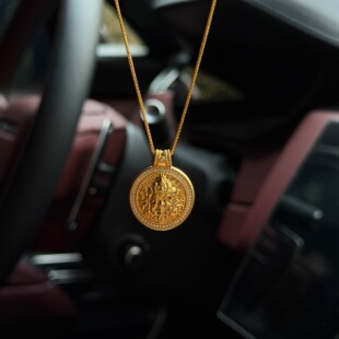 足金9995D点钻黄财神吊坠黄金吊坠送女友七夕情人节生日礼物 千夕