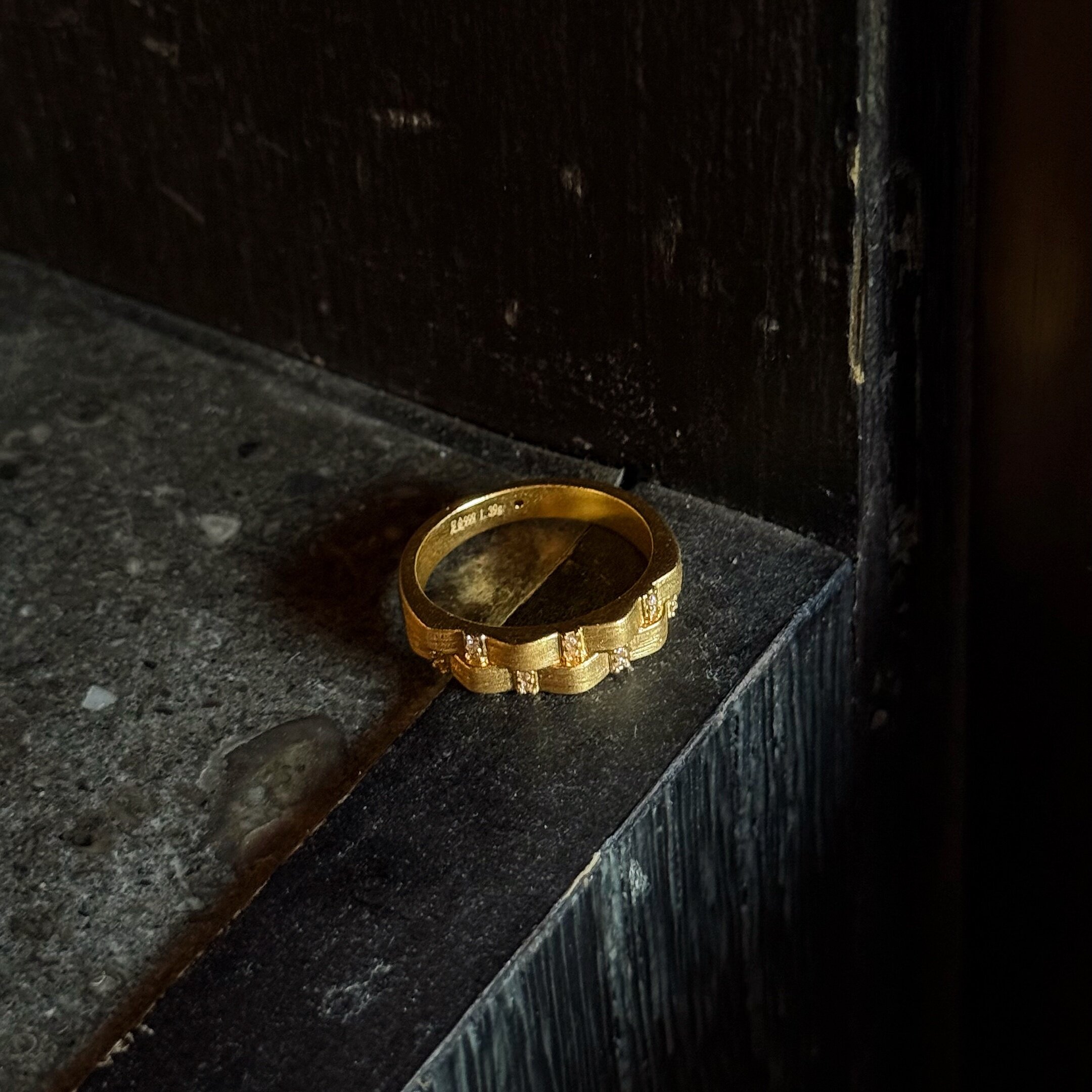 千夕足金9995D双排波浪戒黄金戒指女款送女友七夕情人节生日礼物