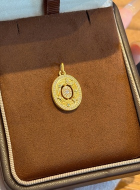 千夕 足金999转动转运星轮黄金吊坠女款新年情人节生日礼物送女友