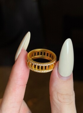 千夕 足金999冰钻光圈戒黄金戒指女款求婚情人节生日礼物送女友