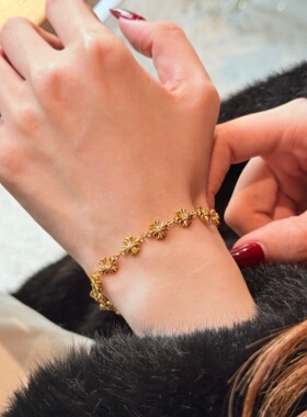 千夕 足金999十字排链手链黄金手链女款七夕情人节生日礼物送女友